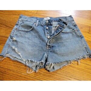 Citizens Of Humanity Annabelle Shorts 25 Denim Cut Off Shorts Bristol Blue Slit